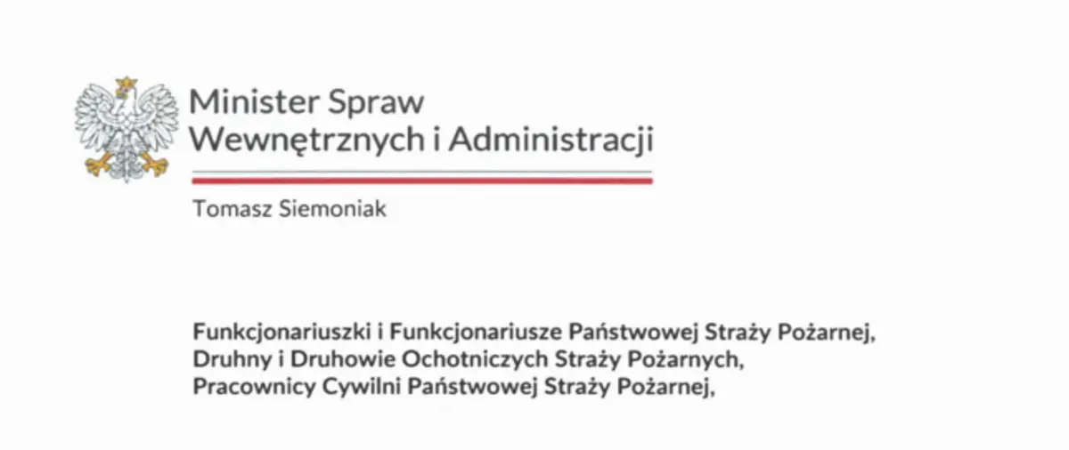Życzenia z okazji Dnia Strażaka od Ministra Spraw Wewnętrznych i Administracji