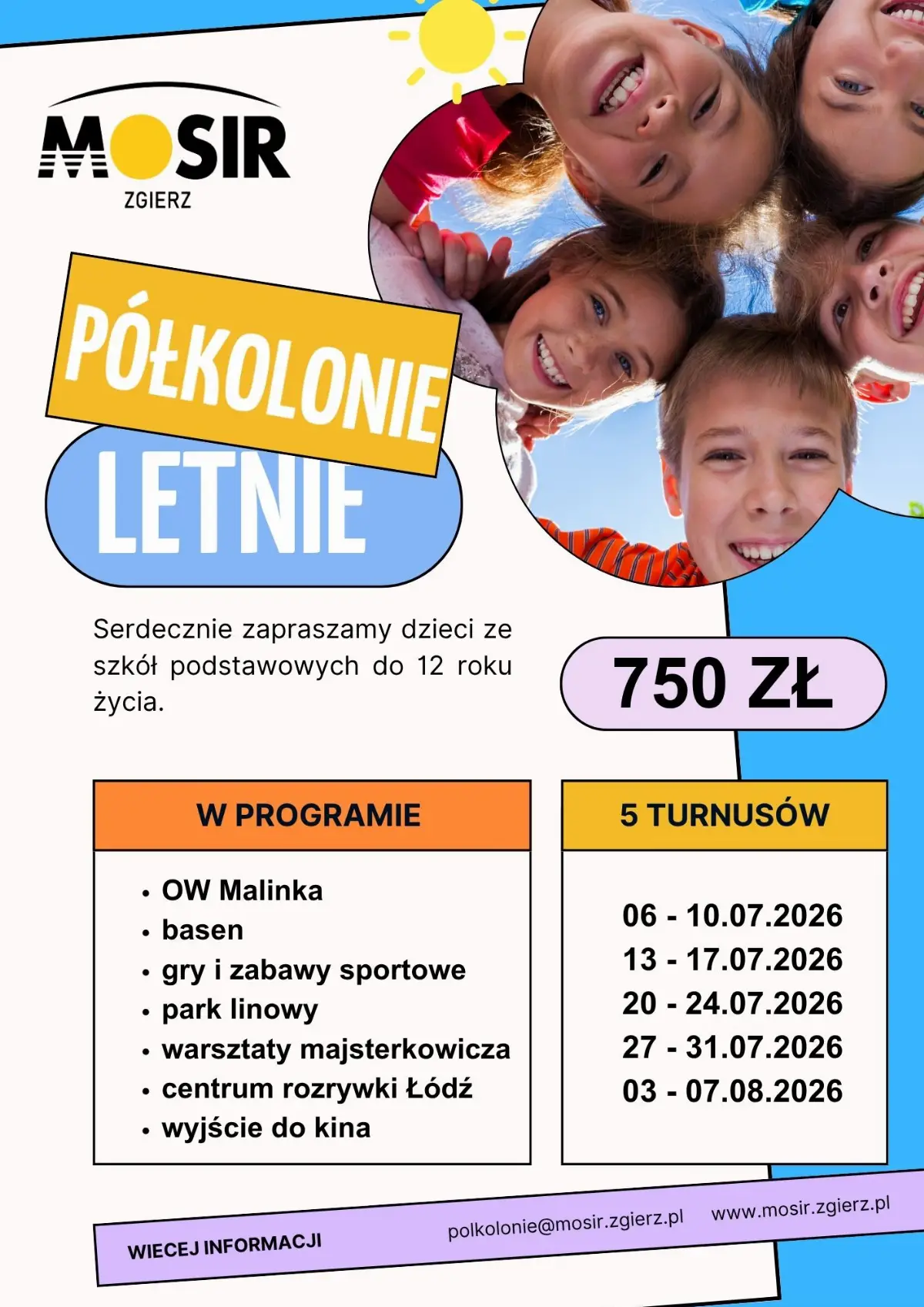 Półkolonie letnie 2026 w Zgierzu